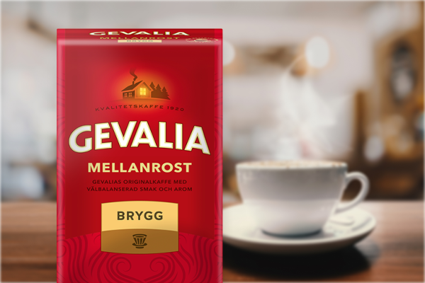 gevalia mellanrost brygg med kaffekopp